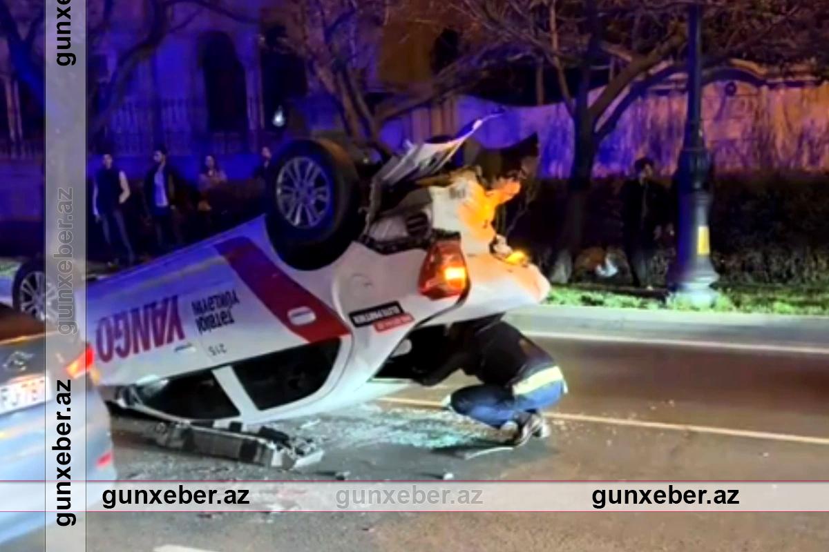 Bakıda avtomobil aşdı