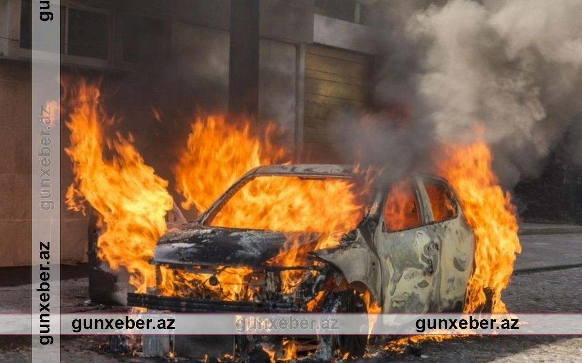 Kürdəmirdə avtomobil alışdı