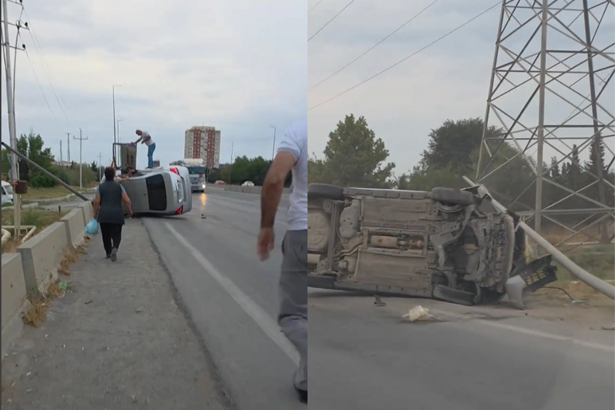 Bakı-Quba yolunda sürücü idarəetməni itirdi, avtomobil AŞDI