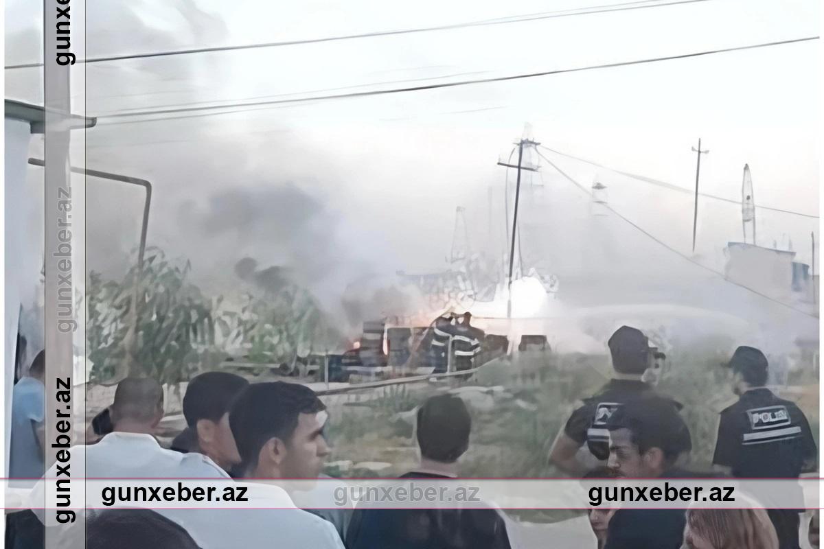 Bakıda yaşayış evlərinə yaxın ərazidə YANĞIN