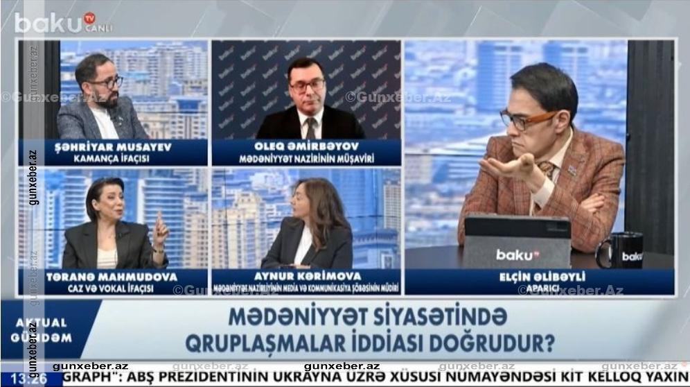 Mədəniyyət Nazirliyi ilə sənətçilər üz-üzə: Baku TV-də gərgin debat