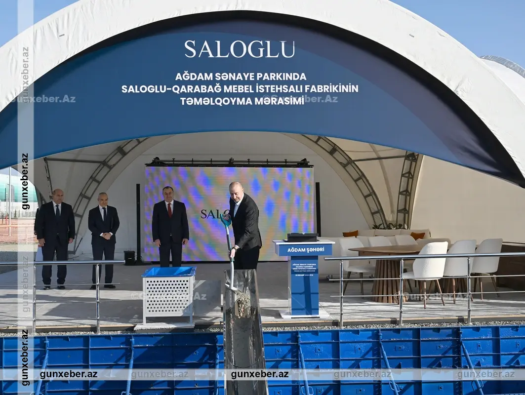 Prezident Ağdam Sənaye Parkında “Saloğlu Qarabağ” MMC-nin istehsal müəssisəsinin təməlini qoyub