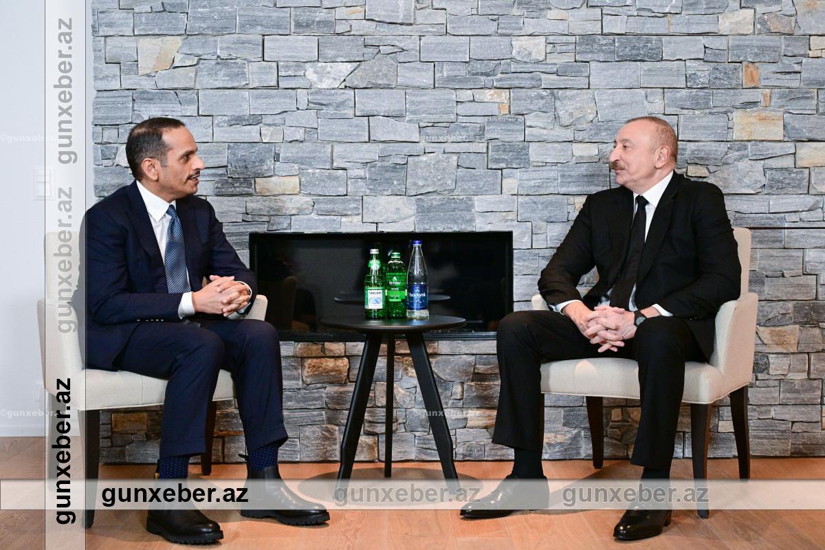 Prezident İlham Əliyev Davosda Qətərin Baş naziri və xarici işlər naziri ilə görüşüb – FOTO