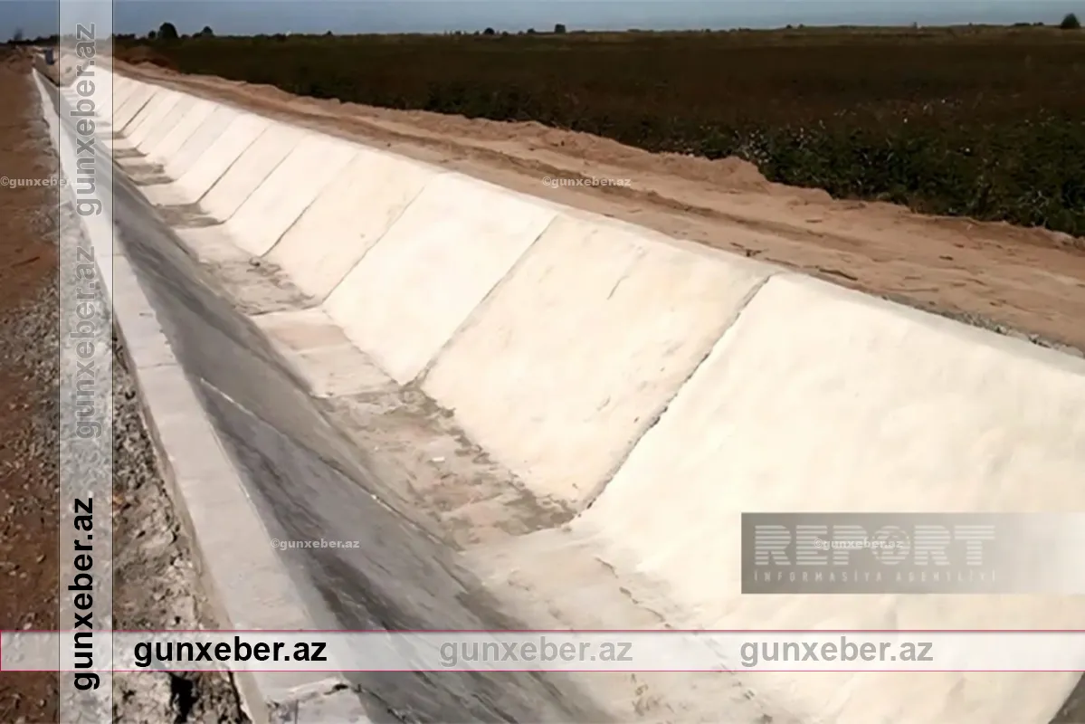 Cəlilabadda su itkisinin azaldılması üçün Muğan kanalında betonlama işləri aparılıb