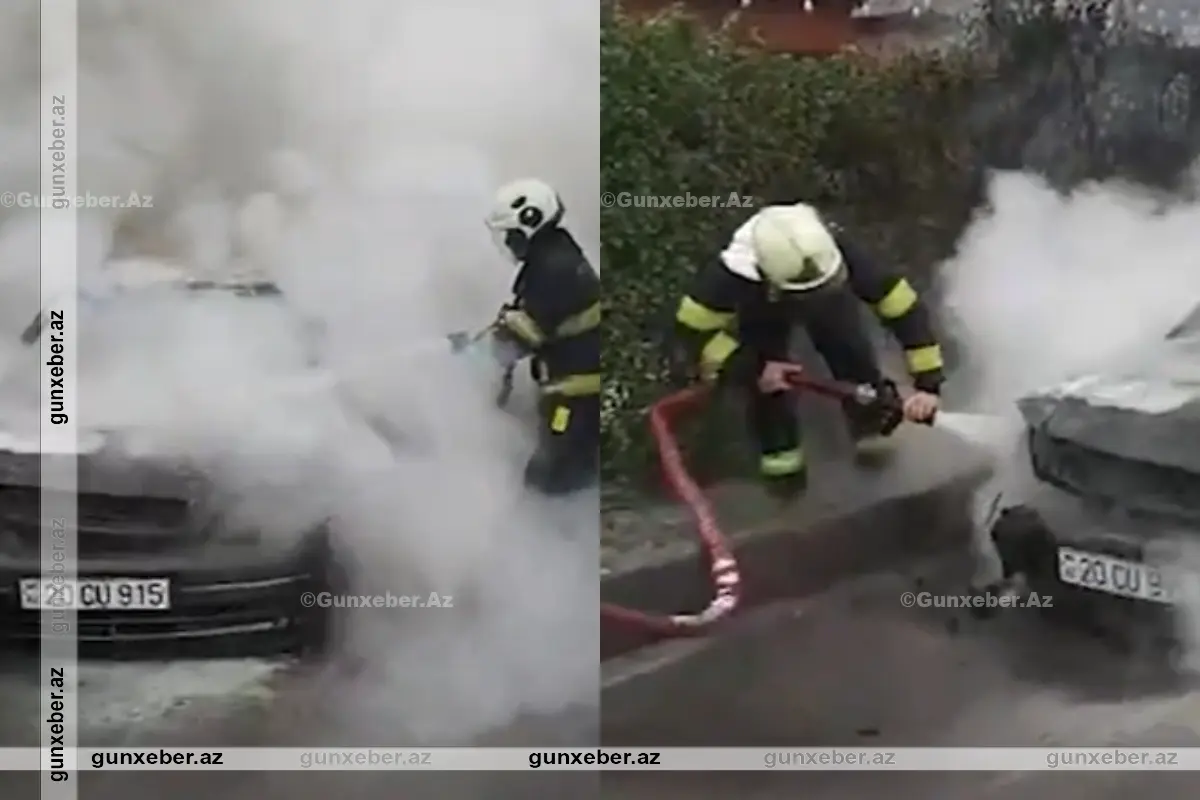 Binəqədi rayonunda “Opel” YANDI