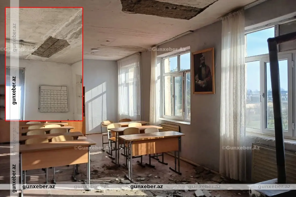 Salyanda qəzalı vəziyyətdə olan məktəblə bağlı RƏSMİ AÇIQLAMA