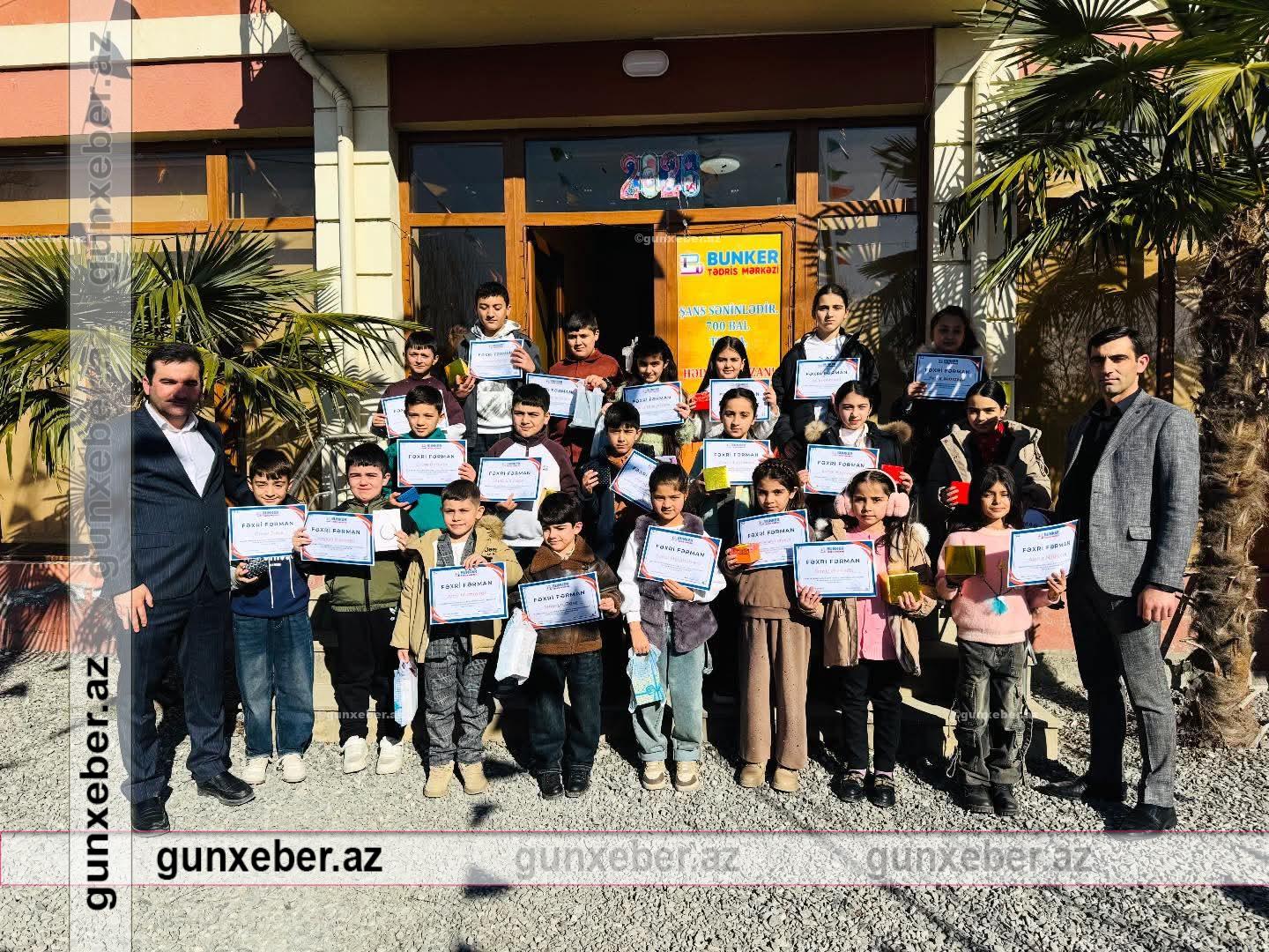 “Bunker” Tədris Mərkəzində Sınaq İmtahanının Qalibləri Mükafatlandırıldı