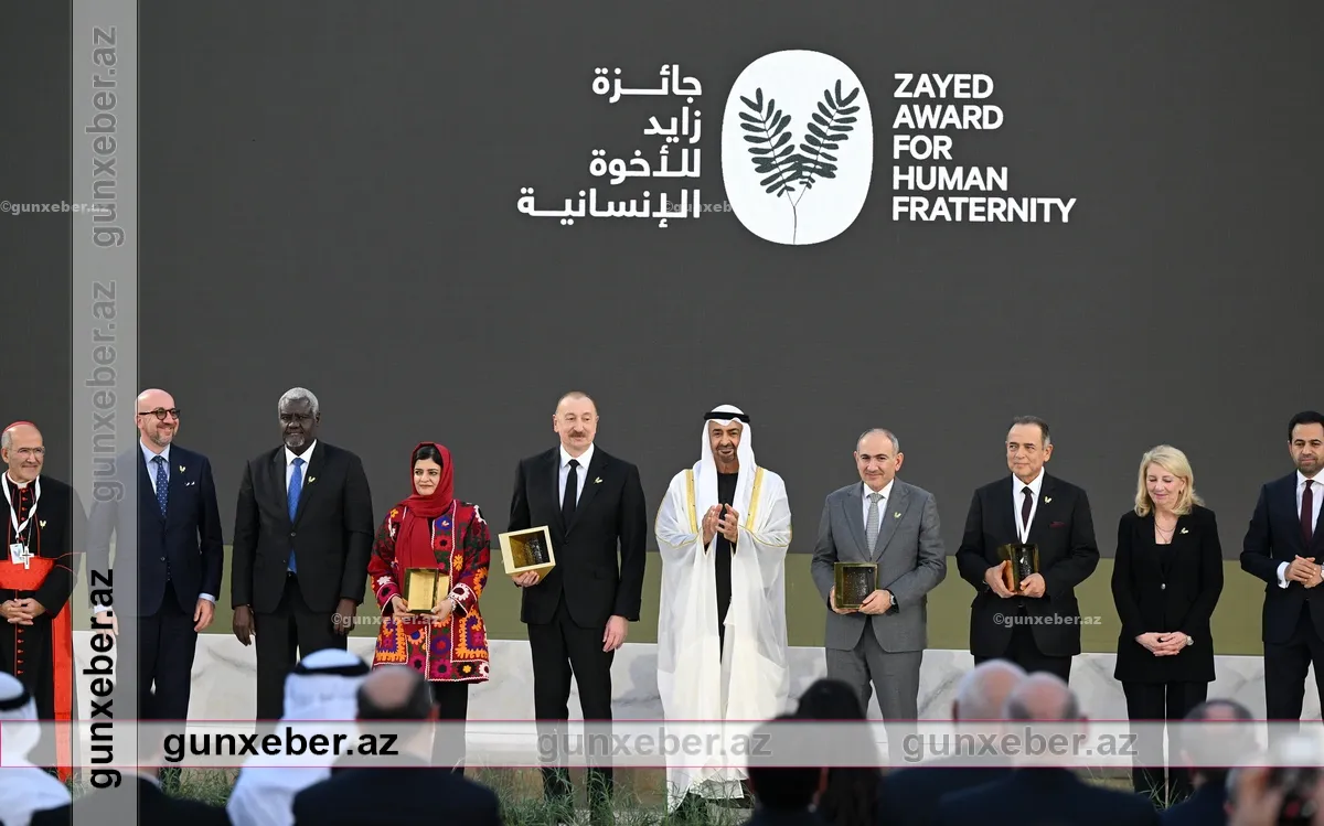 Əbu-Dabidə Prezident İlham Əliyevə “Zayed İnsan Qardaşlığı Mükafatı”ı təqdim olunub