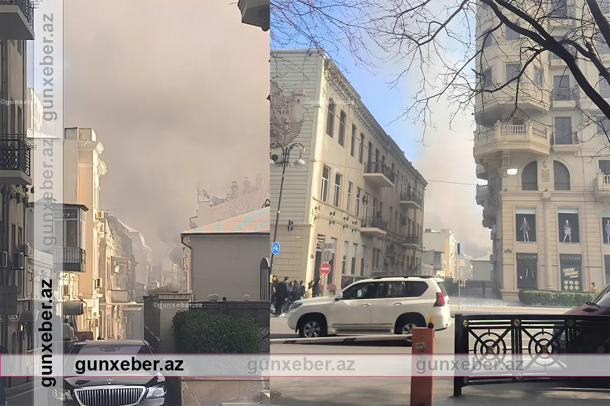 Bakının mərkəzində GÜCLÜ YANĞIN: Xəsarət alanlar var